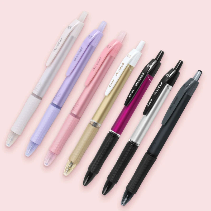 2pcs Pilot Acroball T Series Black Ballpoint Pen 0.3mm/0.5mm/0.7mm