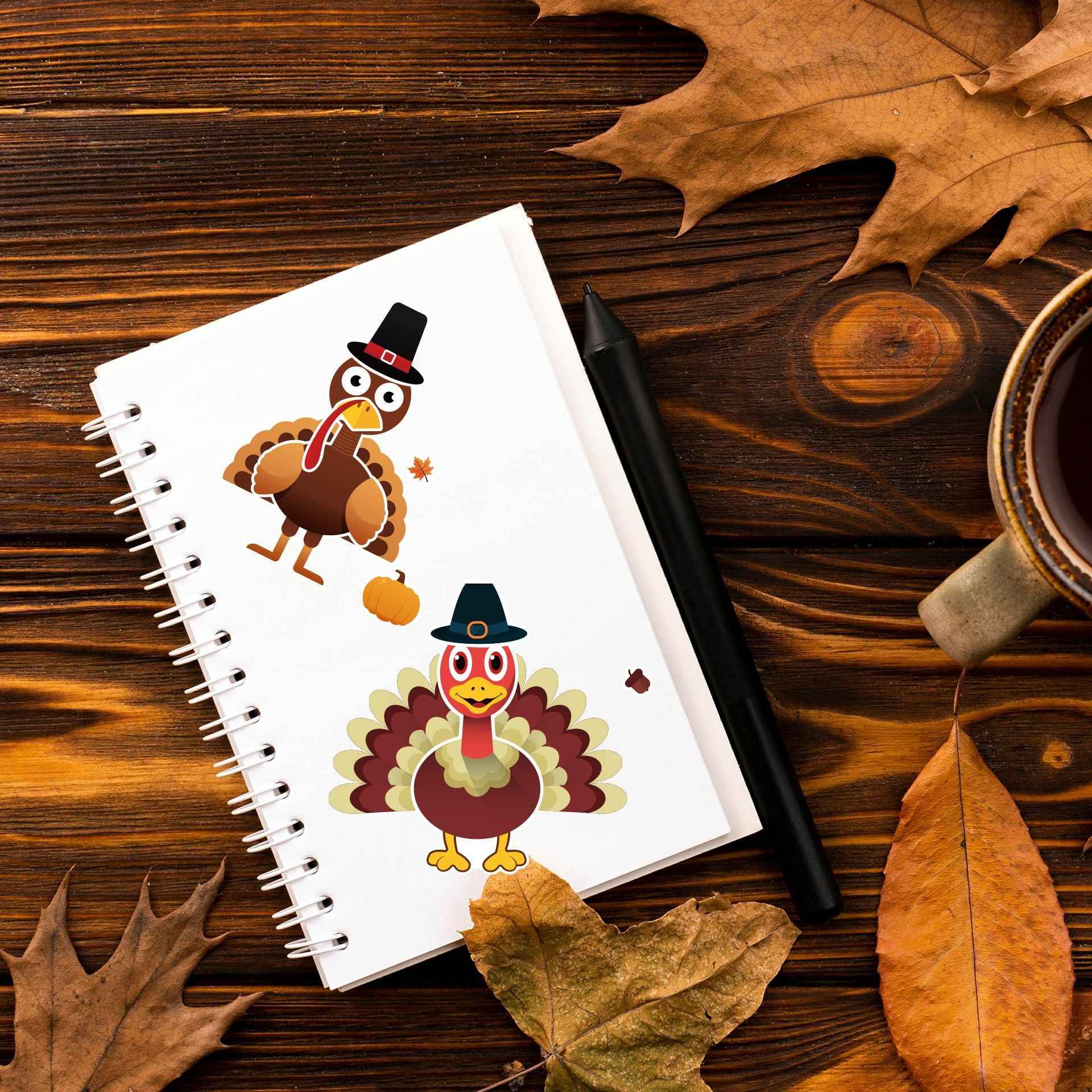 36 Sheets Thanksgiving Make A Turkey Stickers for Kids - TTpen