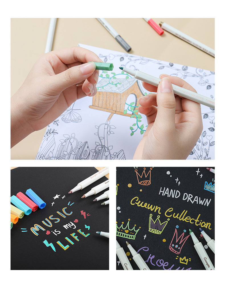 Guangna 6510 Metallic Color Pen 10/12/15/20/30 Fine Point Markers