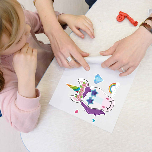 24 Sheets Make Your Own Unicorn Stickers for Kids 21 x 15 cm - TTpen