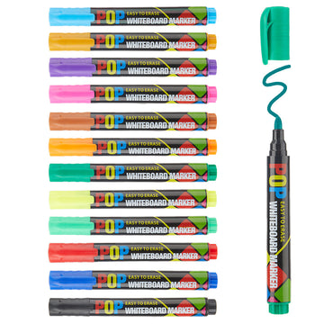 12-Color POP Whiteboard Markers Set Erasable Dry Erase