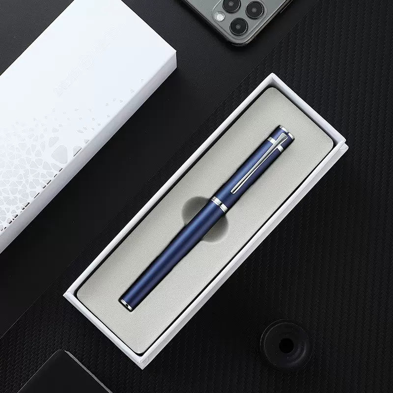 Hero H605C Iridium Fine F Nib Metal Fountain Pen 0.5mm Blue