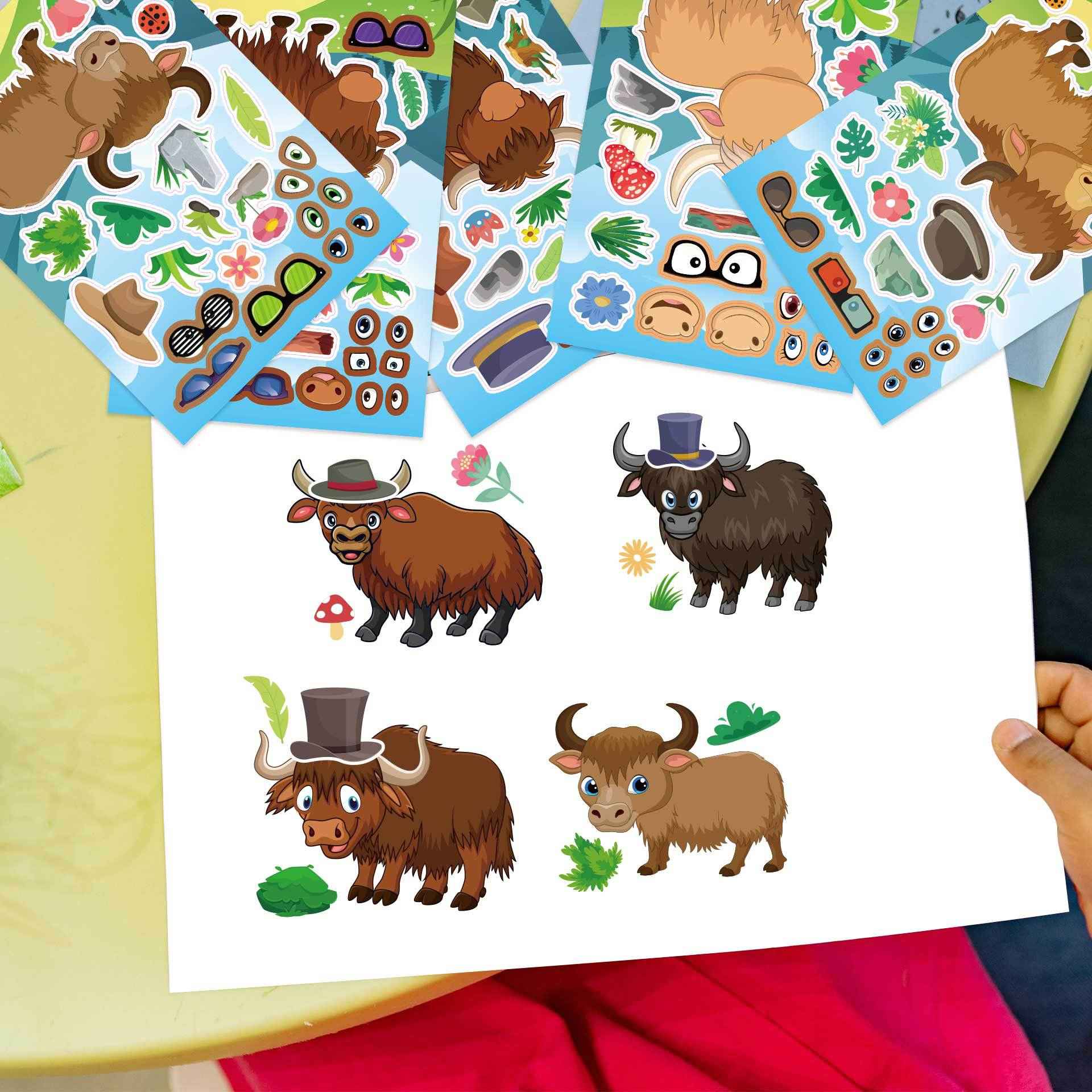 32 Sheets Hightland Cattle Make Your Own Stickers for Kids - TTpen
