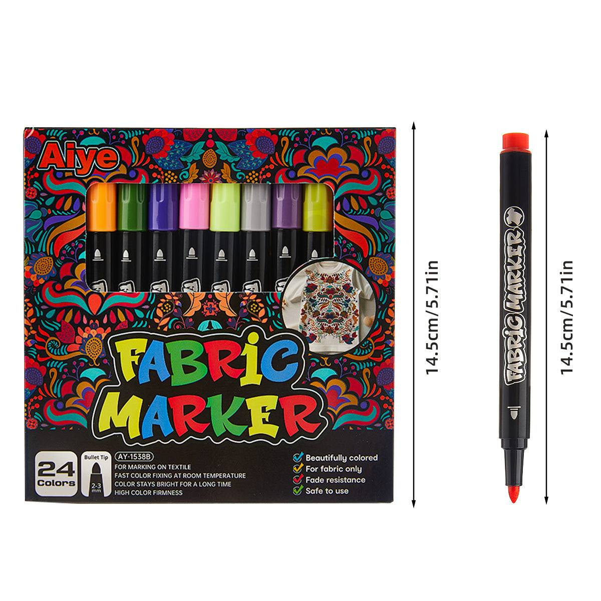 12/24 Fabric Marker Pens Set for Shoes T-Shirts & Bags