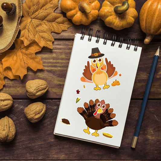 36 Sheets Thanksgiving Make A Turkey Stickers for Kids - TTpen