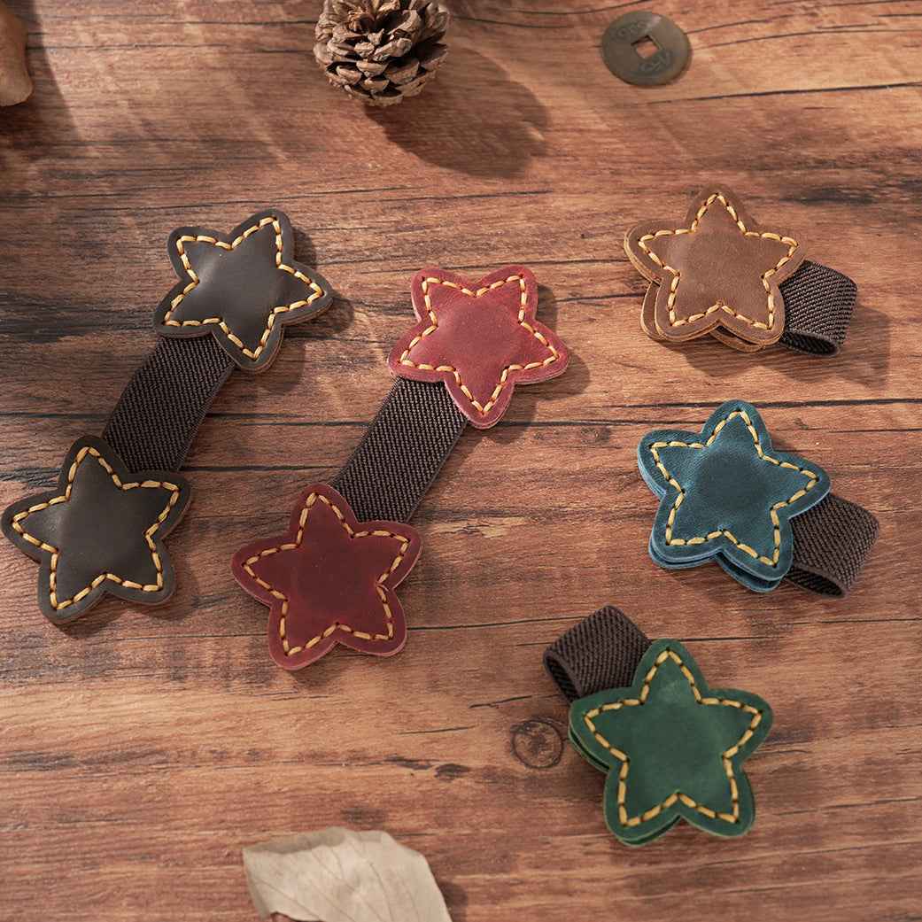 2pcs Star Magnetic Leather Bookmarks Clips