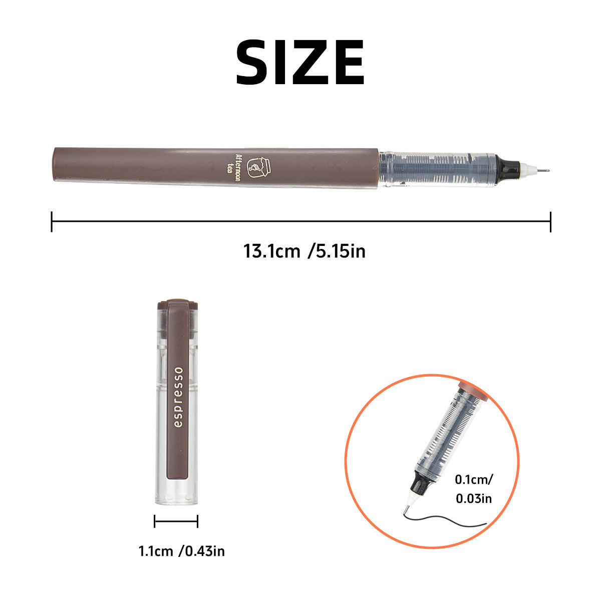 6-Pack Afternoon Tea Series Rollerball Pens 0.5mm Black Ink