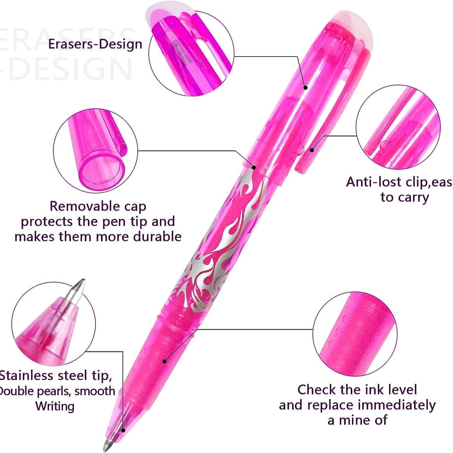 12 Colors Erasable Gel Pens