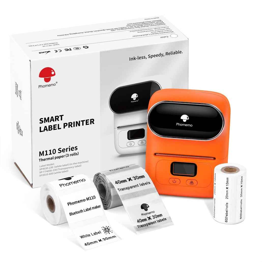 Phomemo M110 Label Maker Thermal Printer with 3 Roll Paper - TTpen