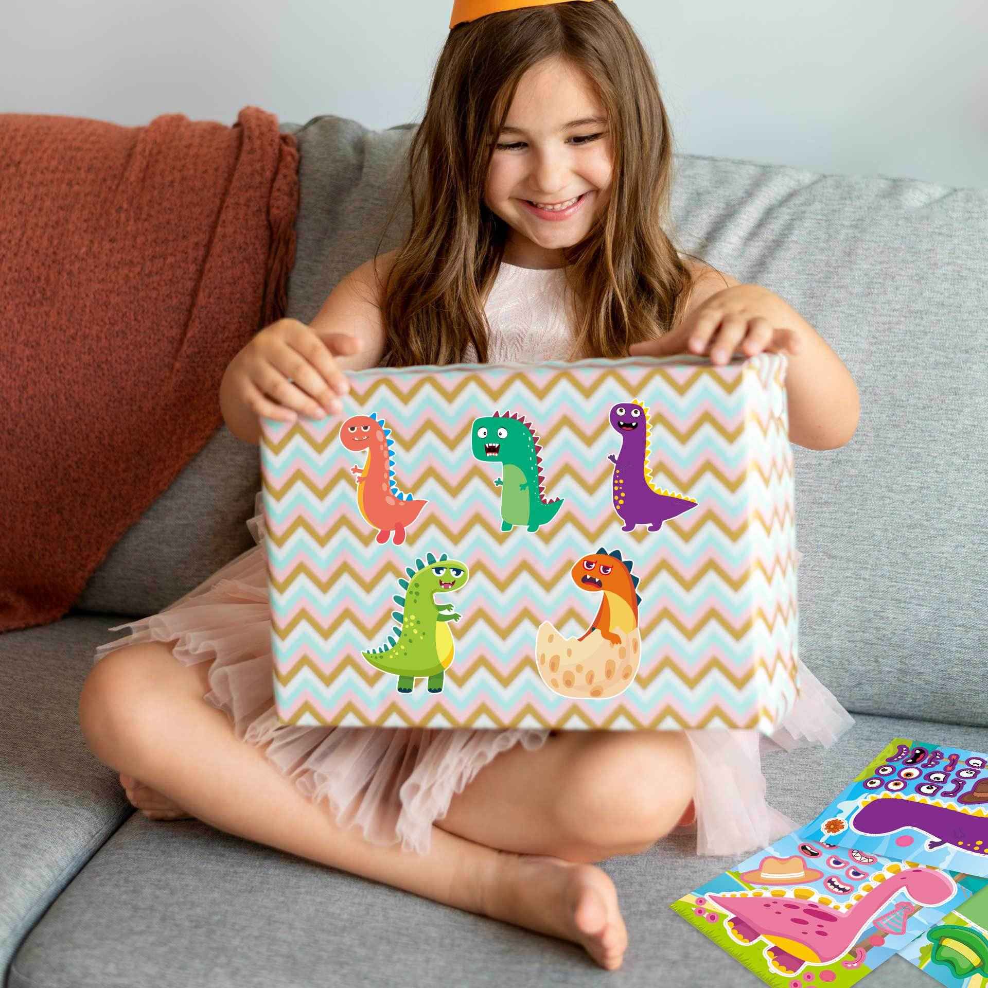 32 Sheets Dinosaurs Cartoon Make Your Own Stickers for Kids - TTpen