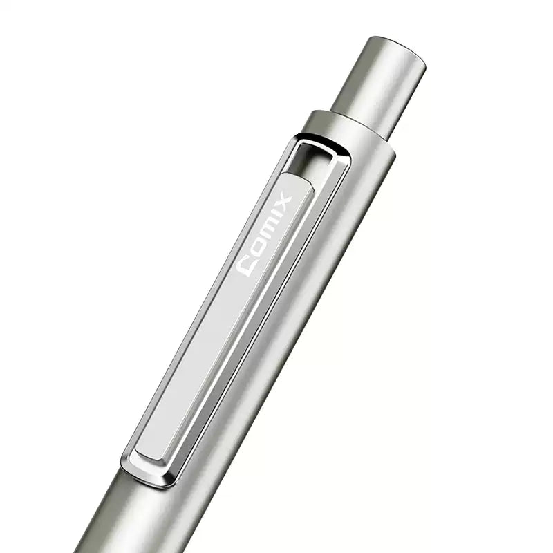 Comix Vision All-Metal Click Gel Pens 0.5/0.7mm Black Ink 12 Pack