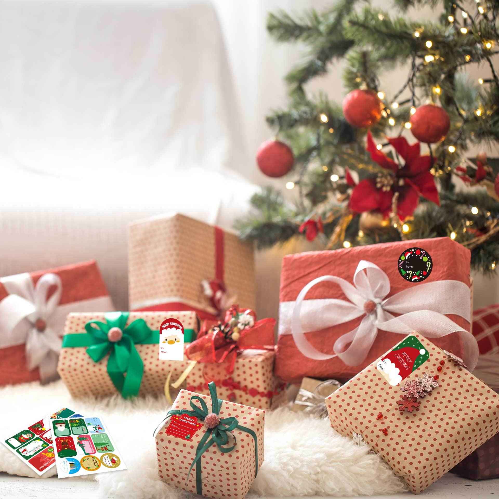 216pcs Christmas Tag To and From Stickers for Gift Box Wrapping - TTpen