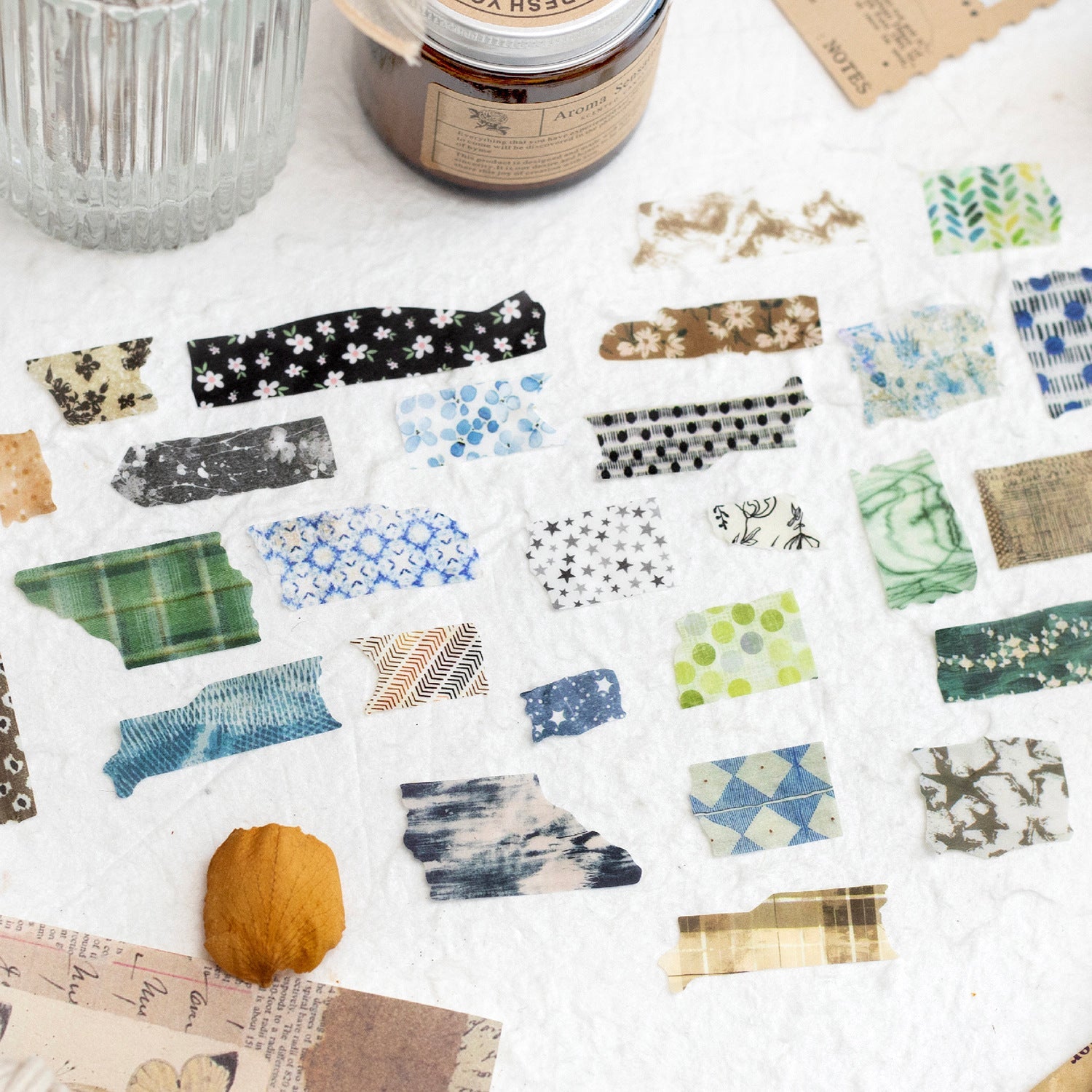 Plant Poem Washi Tape – 4 Roll Retro Artistic Decorative Tapes 50mmx2m