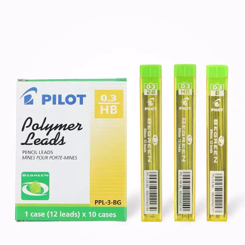 PILOT Begreen Pencil Refills,HB/2B Leads,0.3/0.5/0.7mm,5 Pack