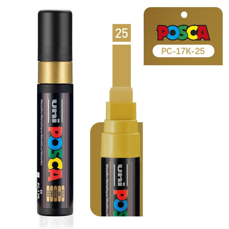 UNI POSCA PC-17K Paint Markers,15mm Extra Broad Tip,Single Gold