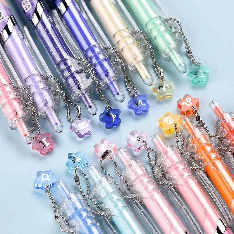 GENVANA MAGOO Zodiac Gel Pens – 12-Pack 0.5mm Black Ink