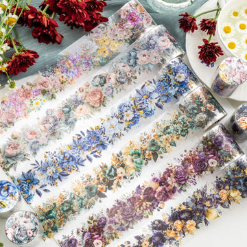 6 Roll Floral Seasons PET Tape for Journaling Scrapbooking DIY Decor