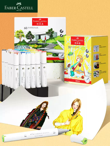 Faber-Castell Colour Marker,Dual Tip Oil Based 30/60/80 Colors