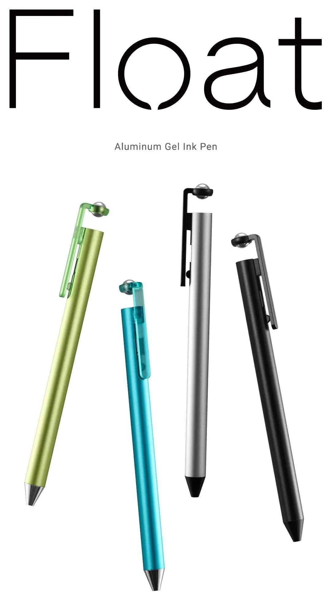 KACO Float Aluminum Gel Pen 0.5mm Black Ink