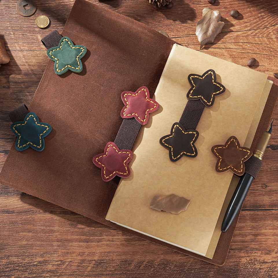2pcs Star Magnetic Leather Bookmarks Clips