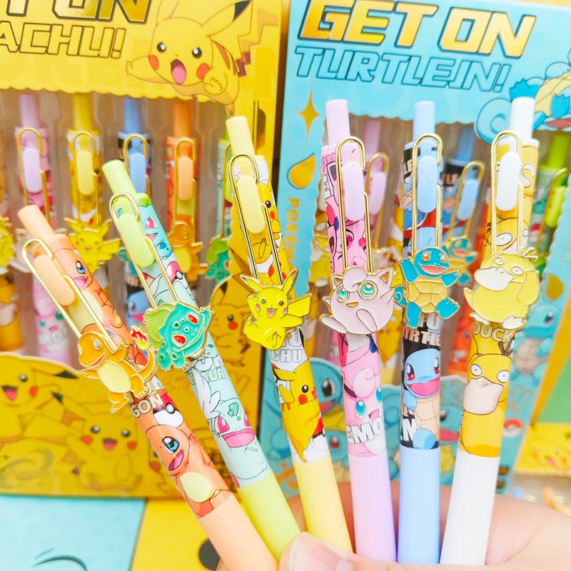 Pokémon Cartoon Gel Pen 6-Pack Fun Collectible Writing Set for Fans