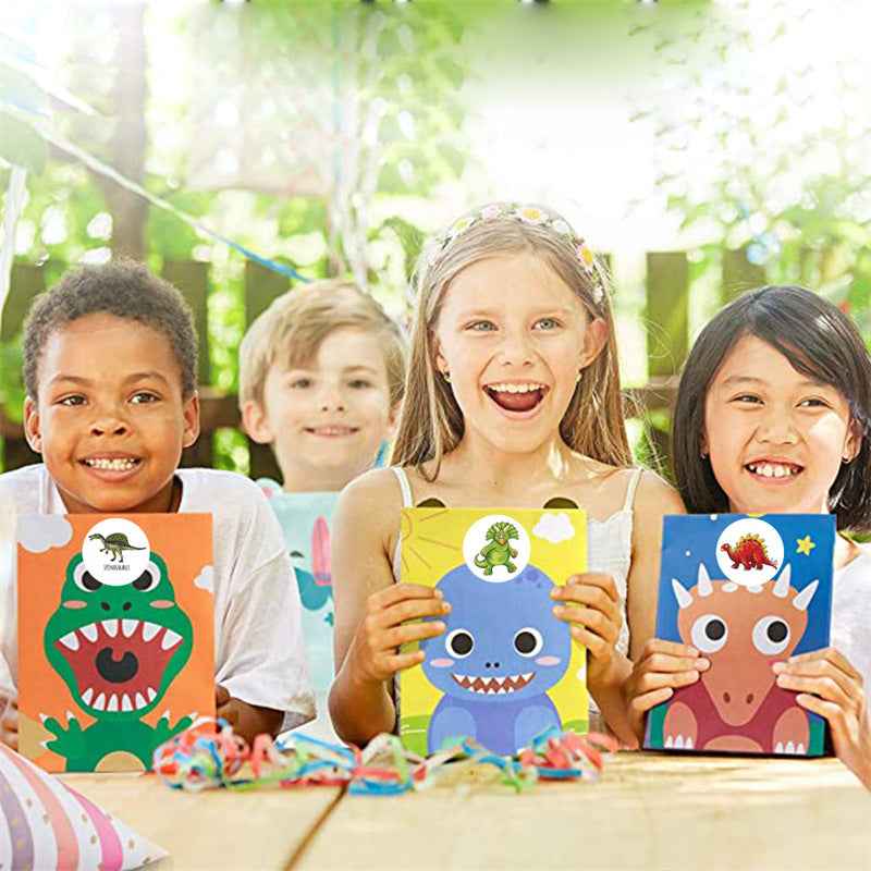 1500pcs Cartoon Dinosaur Stickers 3 Rolls,1 inch - TTpen