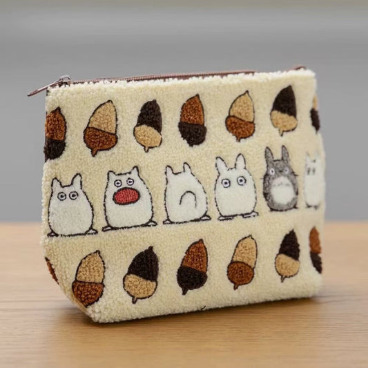 Cute Totoro Embroidered Coin Purse Small Item Storage Bag Makeup Pouch