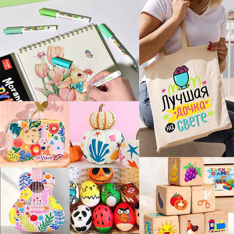 Guangna Morandi Acrylic Painter Marker Pens Brush Tip 24 Colors - TTpen