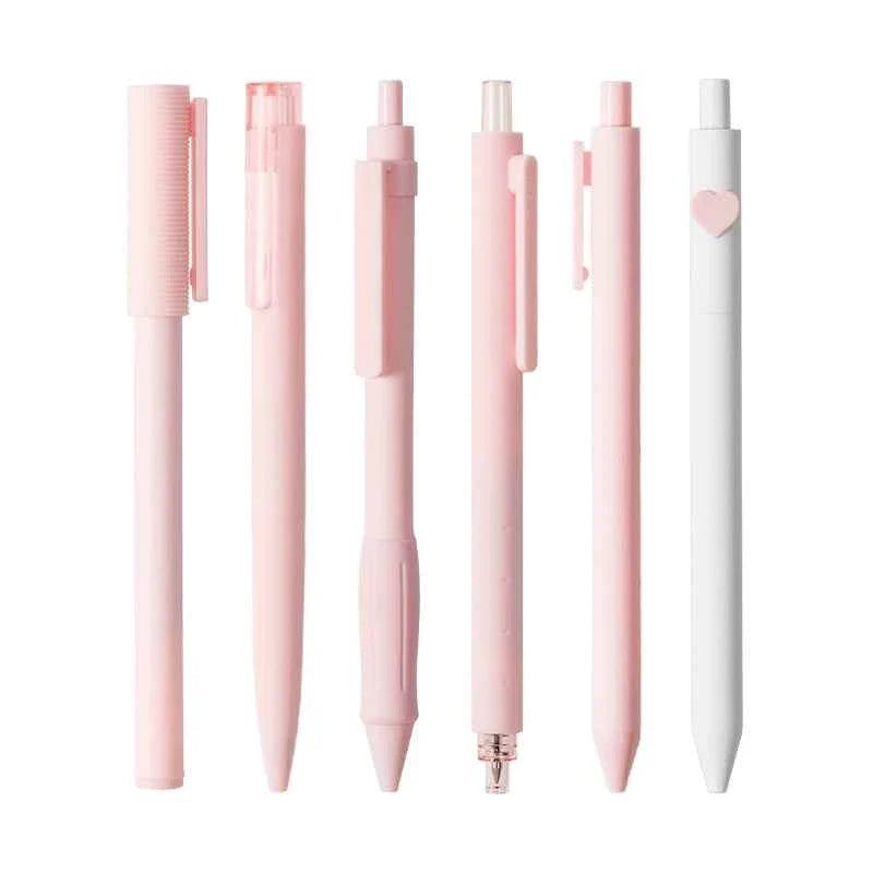 KACO Right Choice Gel Pen 0.5mm Black Ink 6 Pink Set
