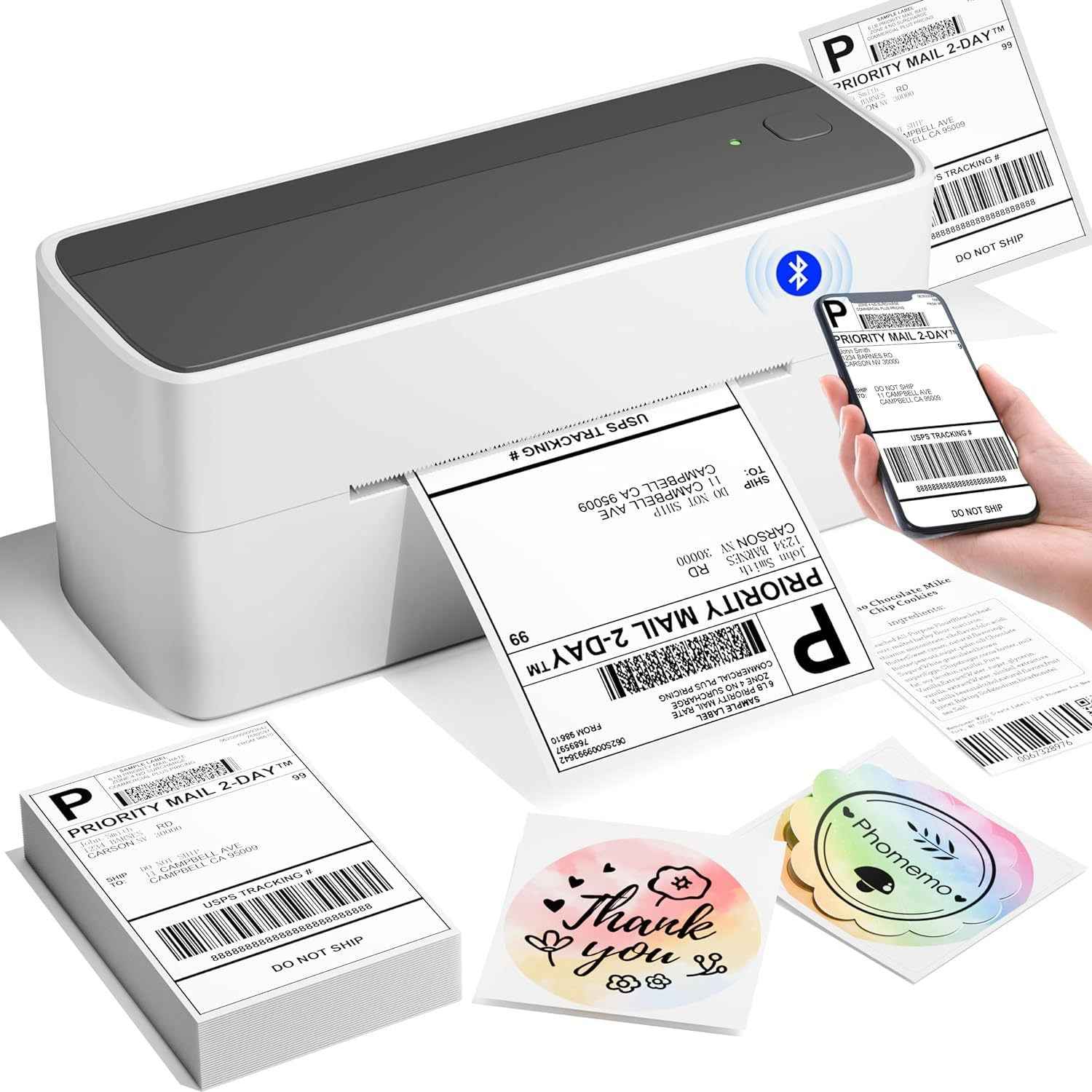 Phomemo 241BT Bluetooth Thermal Label Shipping Printer 4x6 - TTpen