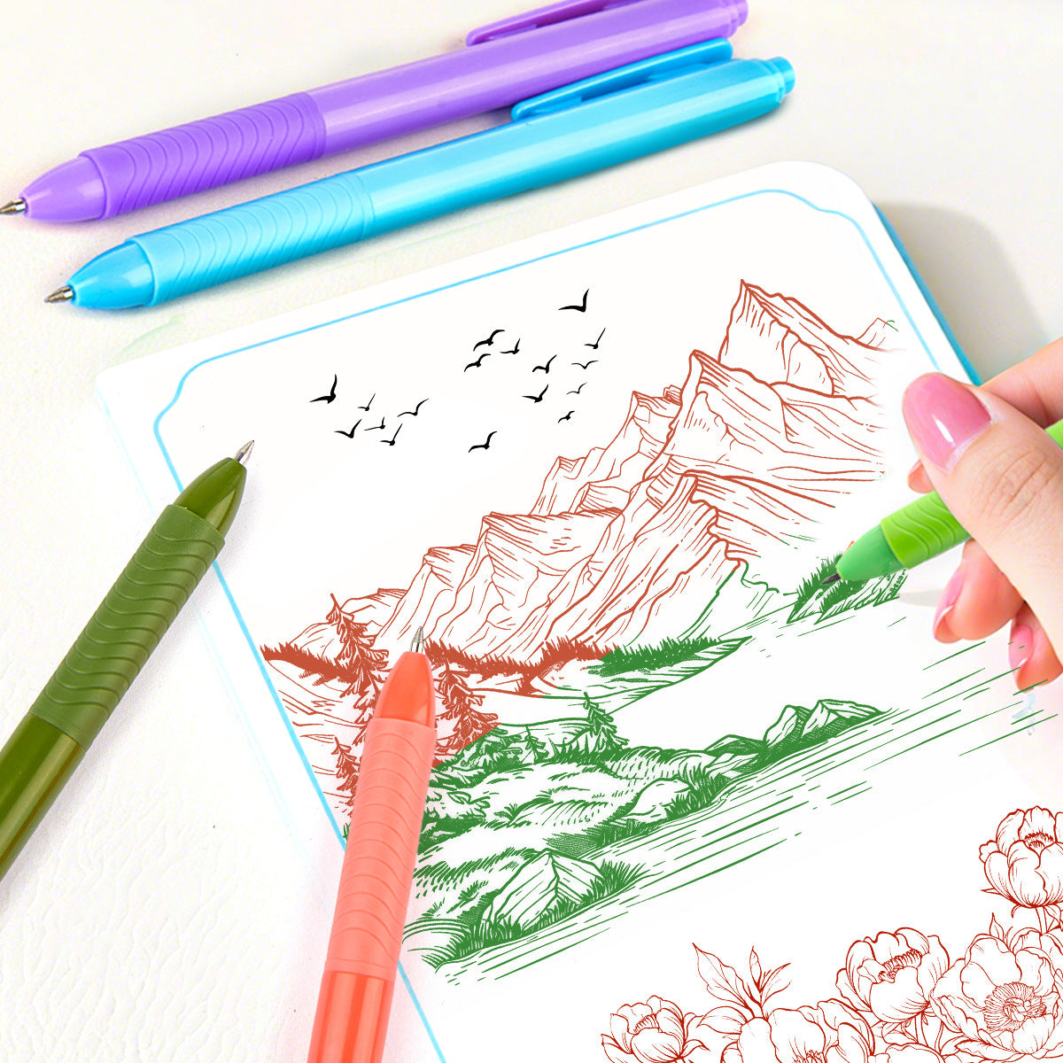 SHANDS S686 Retro /Juice Colored Gel Ink Pens Retractable 0.5mm