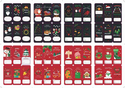192pcs Merry Christmas To and From Stickers for Gift Box Wrapping - TTpen