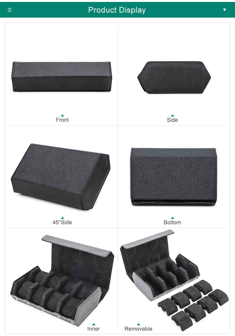 Genuine Leather Hexagon 8-Watches Roll Case
