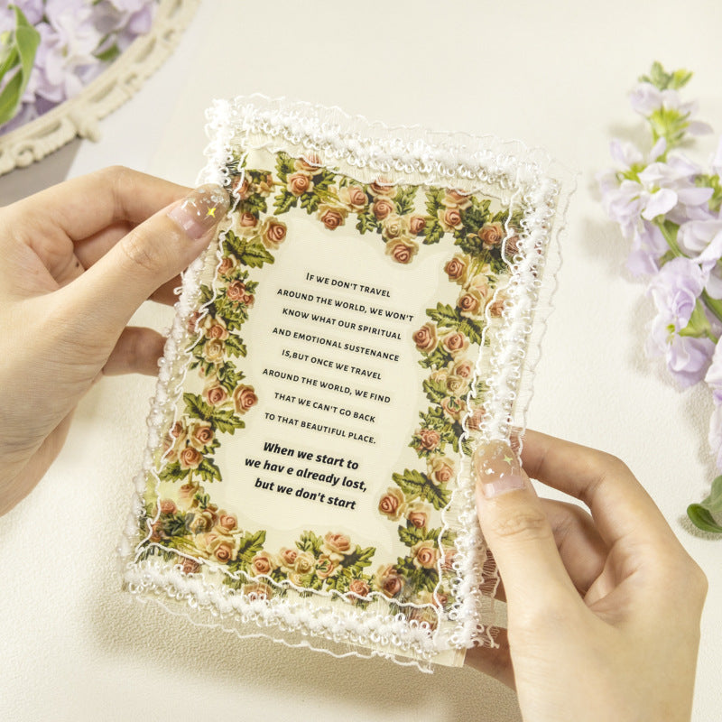 6 Floral "Embroidered Blooms" PET Tape 35mm x 2m