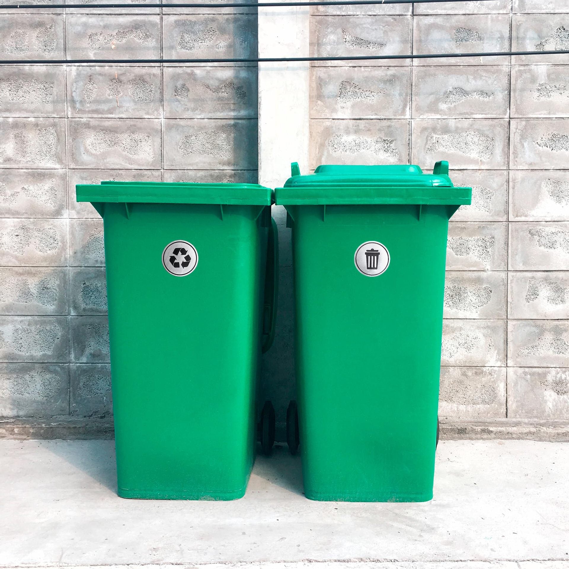 10PCS Trash and Recycle Stickers 3x3 Inch Round UV Stable Weatherproof