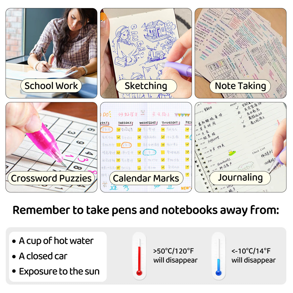 SHANDS 12/24/36 Colors Click Erasable Gel Pens