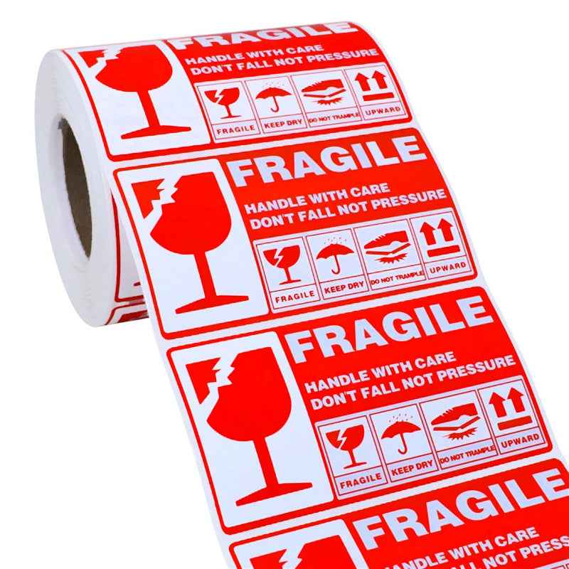300Pcs Fragile Stickers Red Warning Labels for Shipping and Packing - TTpen