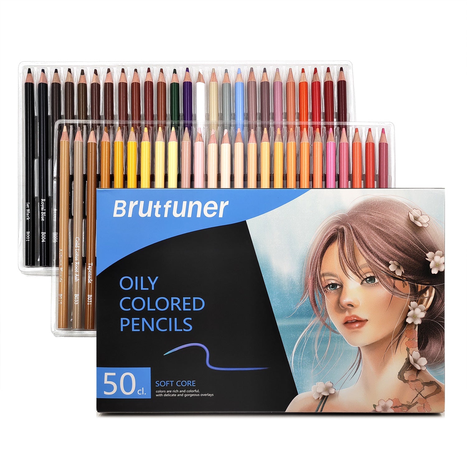 BRUTFUNER Skin Tone Colored Pencils 26/50/72 Colors 50 Pack