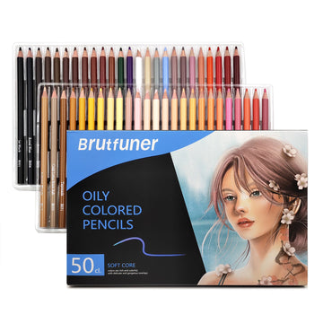 BRUTFUNER Skin Tone Colored Pencils 26/50/72 Colors 50 Pack