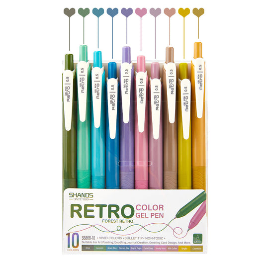 SHANDS S686 Retro /Juice Colored Gel Ink Pens Retractable 0.5mm