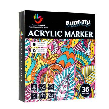 36 Colors Acrylic Paint Bursh Marker Dual Tip Pens - TTpen
