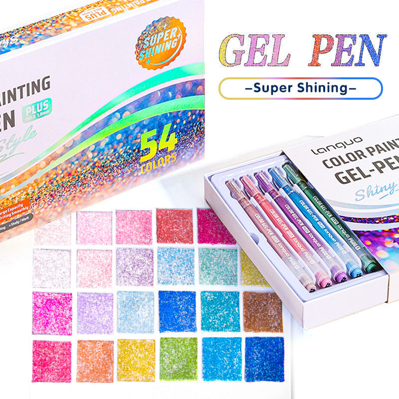 Languo Color Painting Gel Pen Plus 1.0mm Shiny Style 24/36/54/72 Colors