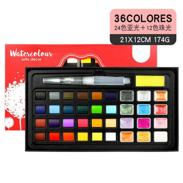 36 Colors Watercolor Paint Set Metallic Glitter Color - TTpen