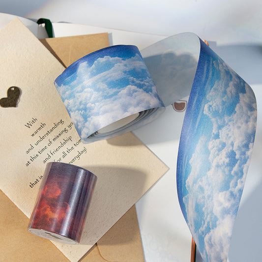 6Pcs Sky Clouds Washi Tape Set for Journaling Scrapbooking DIY Decor