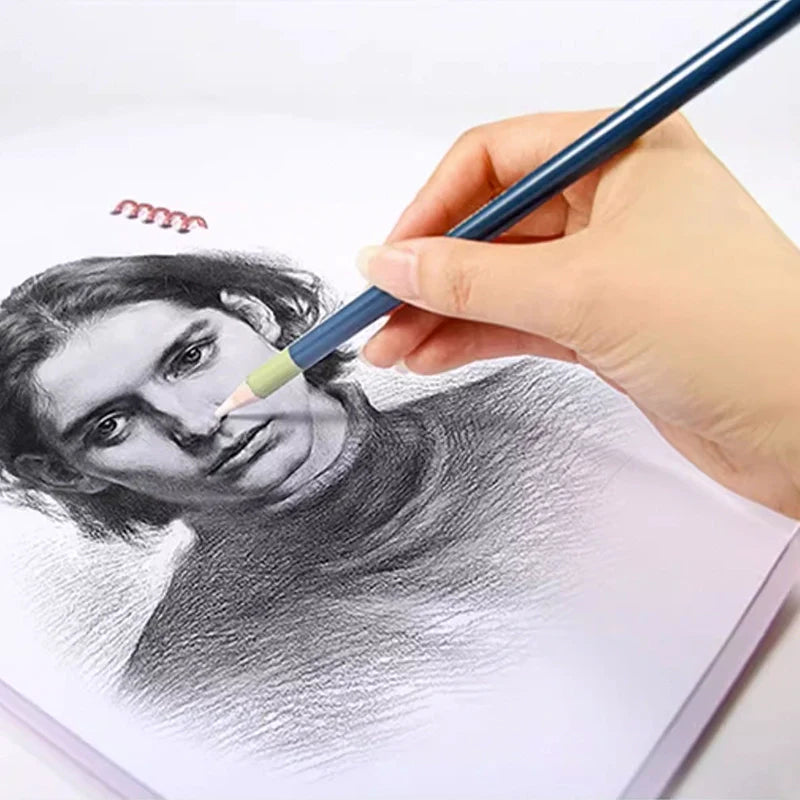 6-Piece Sketch Highlighter Eraser Pen Set for Fine Detailing
