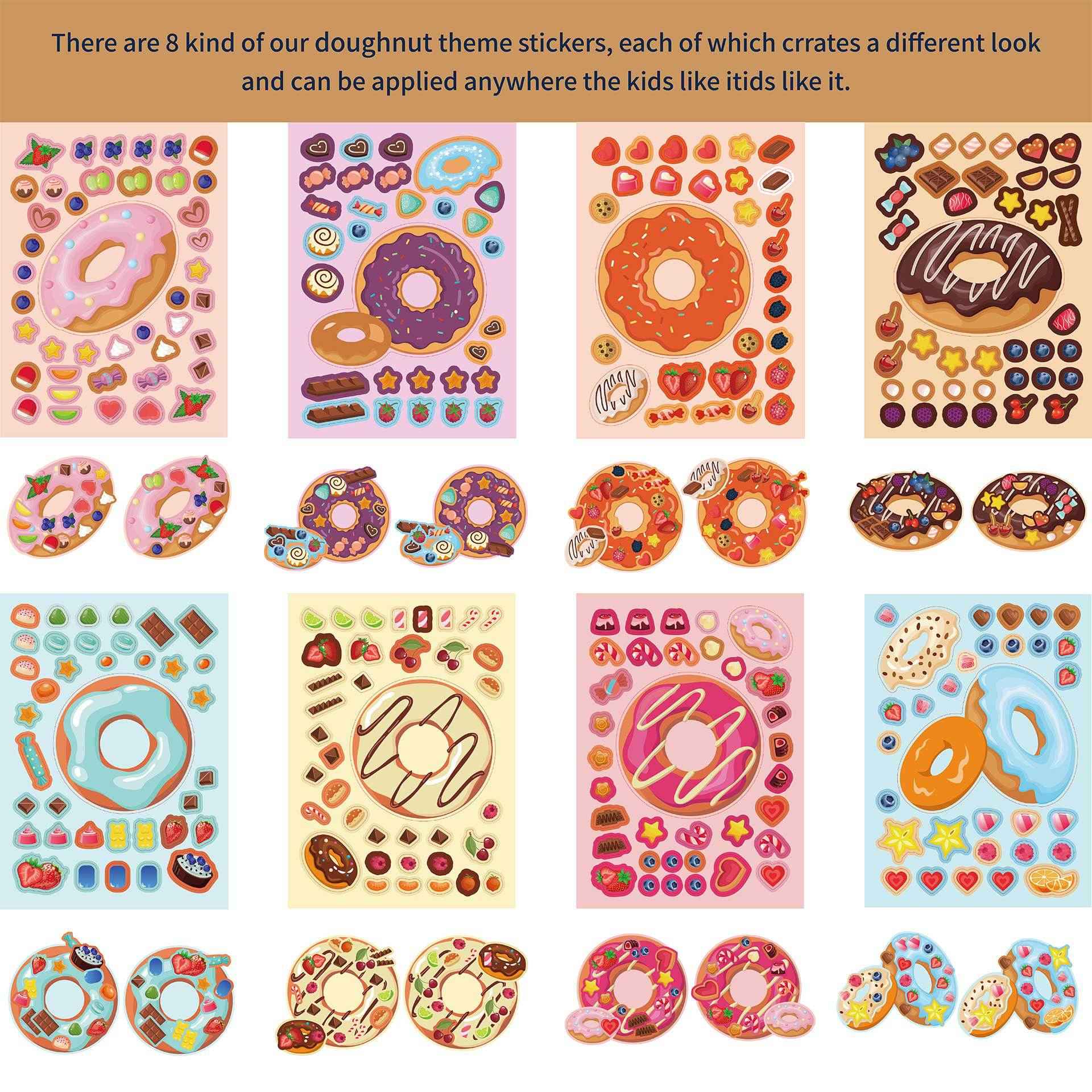 32 Sheets Donuts Make Your Own Stickers for Kids - TTpen