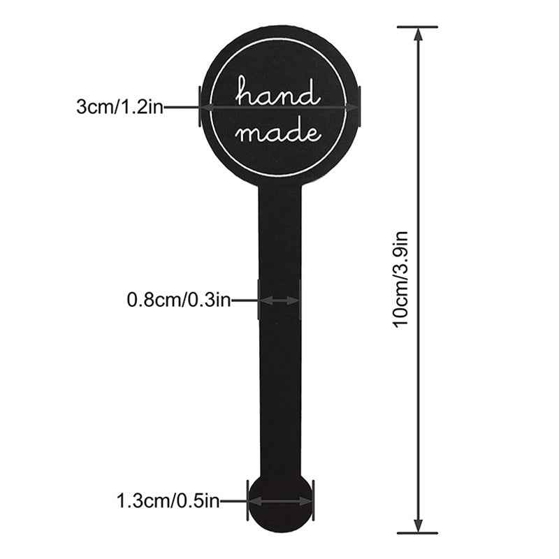 200pcs Hand Made Lollipop Sealing Sticker Black - TTpen