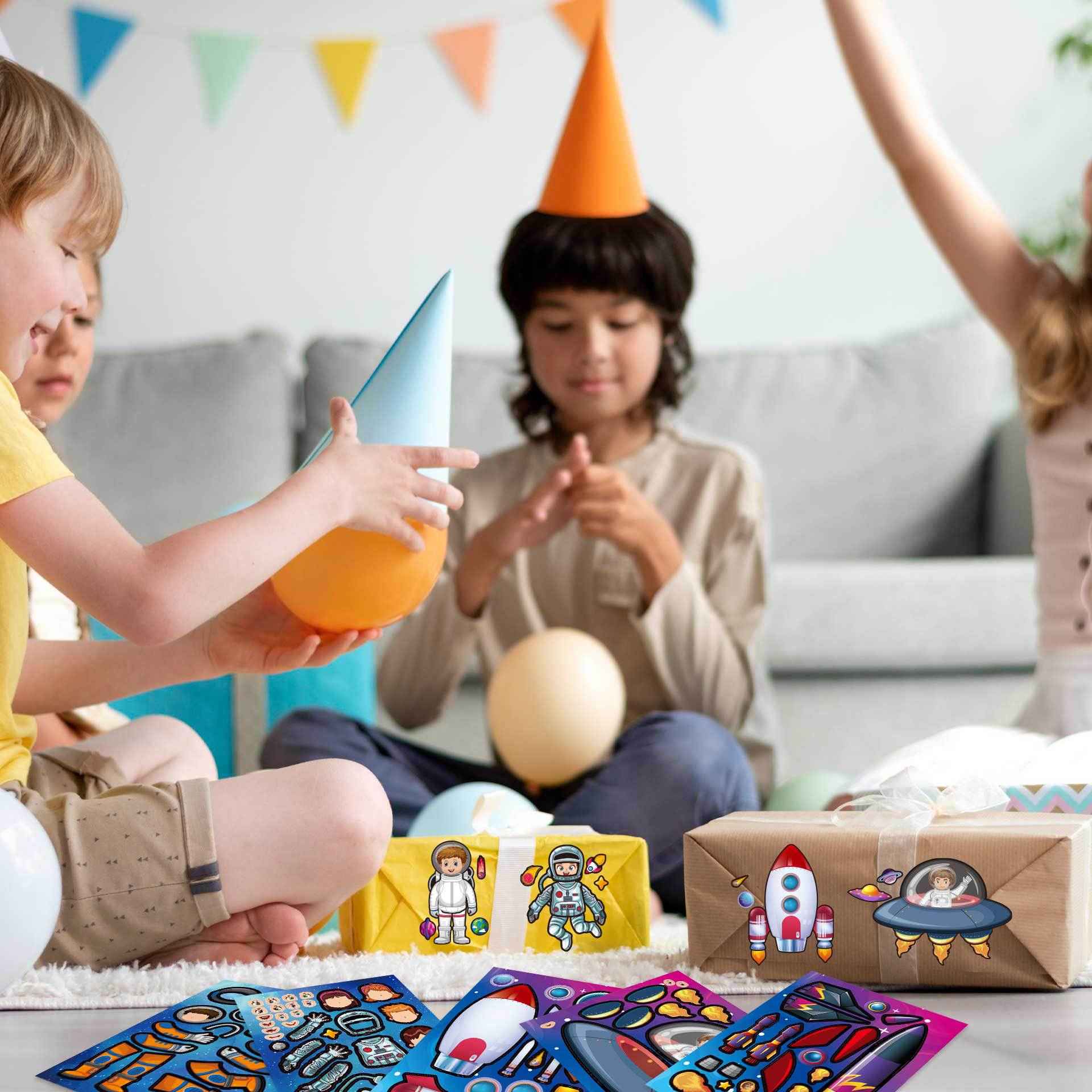 32 Sheets Universe Theme Make Your Own Stickers for Kids - TTpen