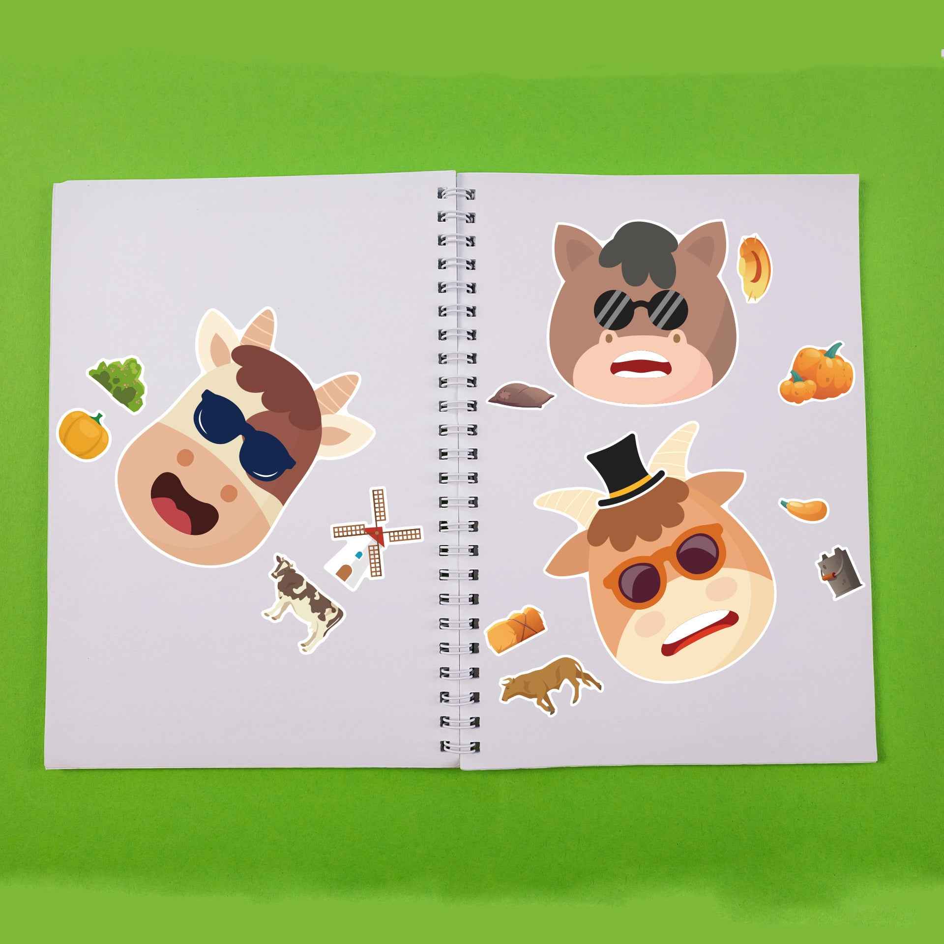 24 Sheets Farm Animals Make Your Own Stickers for Kids - TTpen