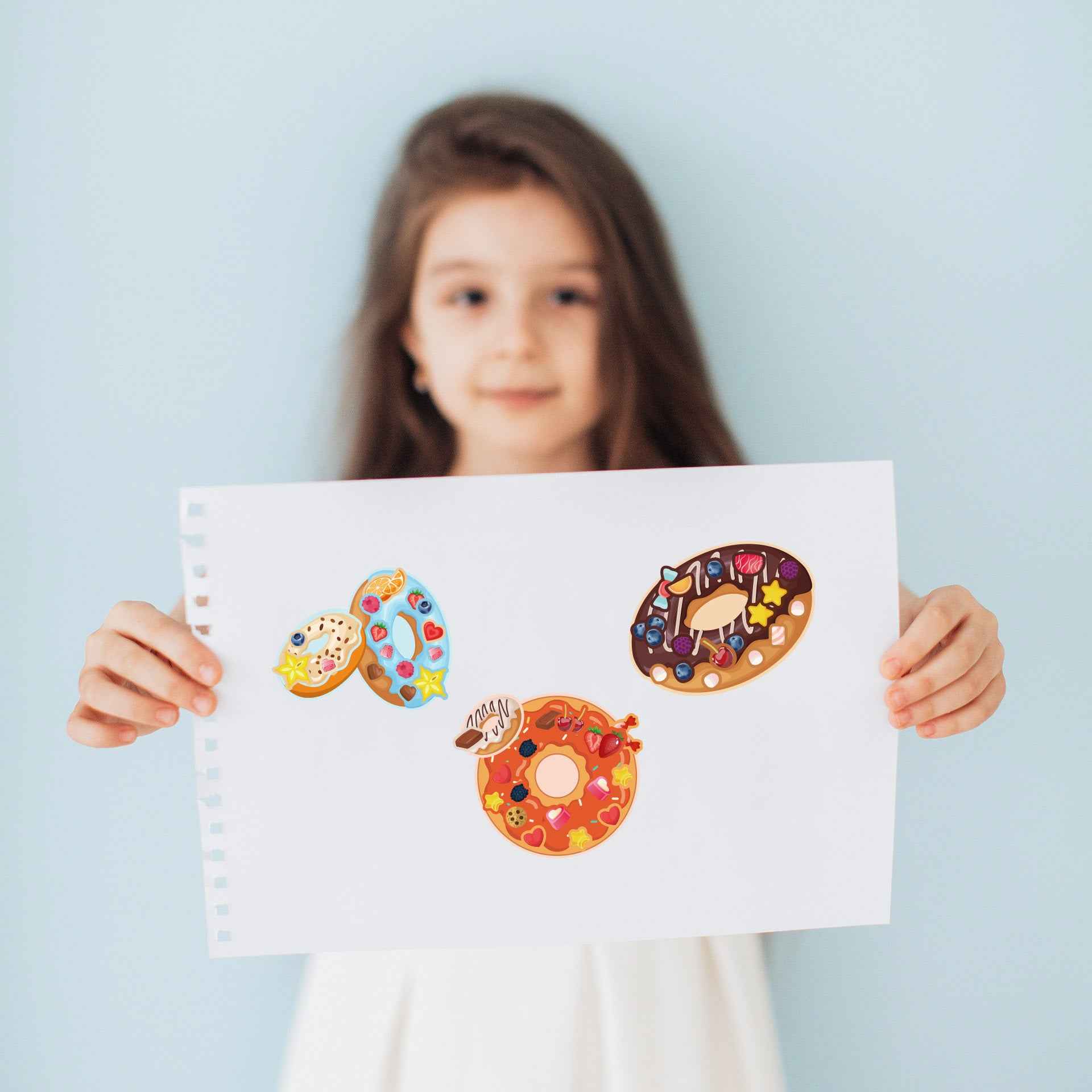 32 Sheets Donuts Make Your Own Stickers for Kids - TTpen